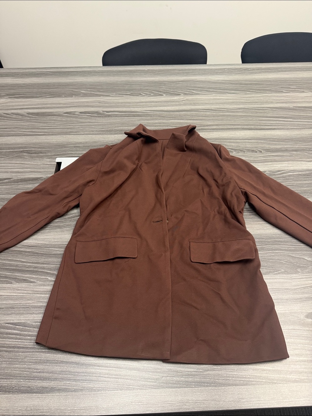Women's Chocolate Brown Single-Button Blazer